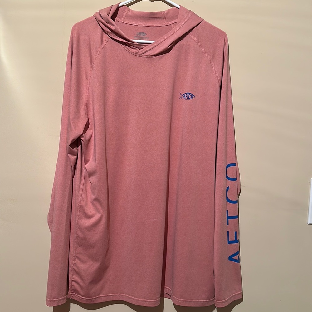 AFTCO Samurai Long Sleeve Performance Sun Protection Hoodie Men’s Size Large!